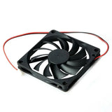 2Pcs 12V 8010 Dc Fan 2 Pin Brushless For Pc Computer Hydroponics Cooling Austock - Side View