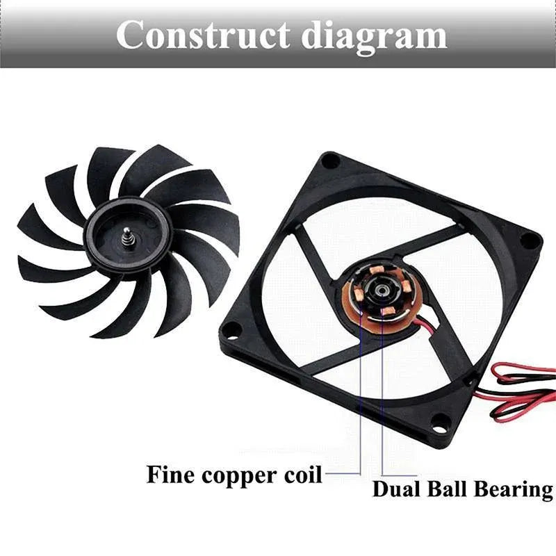 2Pcs 12V 8010 Dc Fan 2 Pin Brushless For Pc Computer Hydroponics Cooling Austock