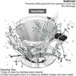 Coffee Tea Cup Drip Filter Mesh Holder Reusable Stainless Steel Pour Over Funnel