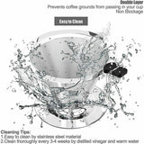 Coffee Tea Cup Drip Filter Mesh Holder Reusable Stainless Steel Pour Over Funnel - Top-Down View