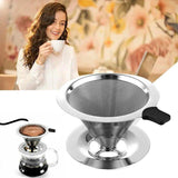 Coffee Tea Cup Drip Filter Mesh Holder Reusable Stainless Steel Pour Over Funnel - 45-Degree Angle