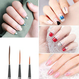 30Pcs Diy Nail Art Painting Drawing Design Brushes Dotting Pen Tool Pen Kit - 45-Degree Angle