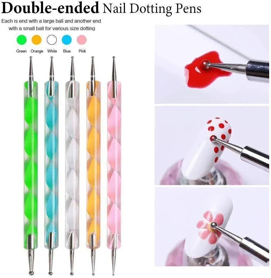 30Pcs Diy Nail Art Painting Drawing Design Brushes Dotting Pen Tool Pen Kit