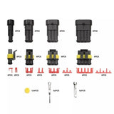 352PCS 12V Waterproof Electrical Wire Connector Plug Terminal Kit 1/2/3/4 Pin - Top-Down View