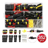 352PCS 12V Waterproof Electrical Wire Connector Plug Terminal Kit 1/2/3/4 Pin