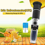 58-90% Honey Refractometer Calibration Refractometer Honey Moisture Meter Au - Close-Up Angle