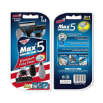 3Pcs Max 5 Blades Razor Shaving Shaver Trimmer Comfort Easy Clean Disposable Au
