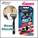 36Pcs Max 5 Blades Razor Shaving Shaver Trimmer Comfort Easy Clean Disposable