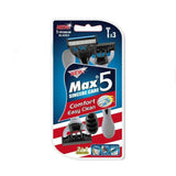 36Pcs Max 5 Blades Razor Shaving Shaver Trimmer Comfort Easy Clean Disposable - Front View