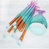 11 X Mermaid Makeup Brushes Set Fish Tail Foundation Eyeshadow Cosmetic Brush Au - Extra Image