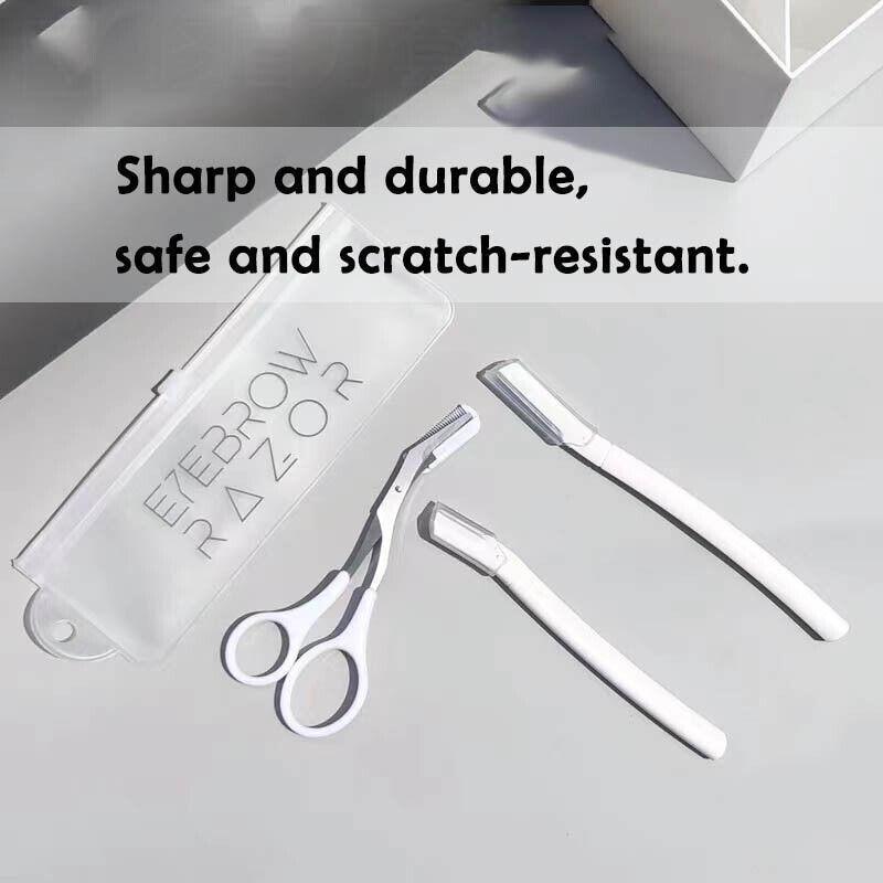 3Pcs Eyebrow Razor Set Facial Hair Remover Dermaplaning Shaving Tool Kit - Clear eyebrow razor*3