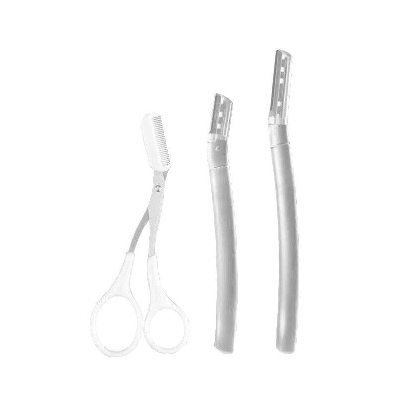 3Pcs Eyebrow Razor Set Facial Hair Remover Dermaplaning Shaving Tool Kit - Clear eyebrow razor*3