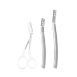 3Pcs Eyebrow Razor Set Facial Hair Remover Dermaplaning Shaving Tool Kit - Clear eyebrow razor*3 - Close-Up Angle
