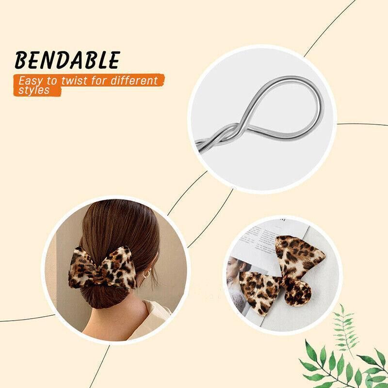 New Deft Bun Knotted Wire Hair Band Print Headband Twist Maker Hair Accessories - Coffee 03