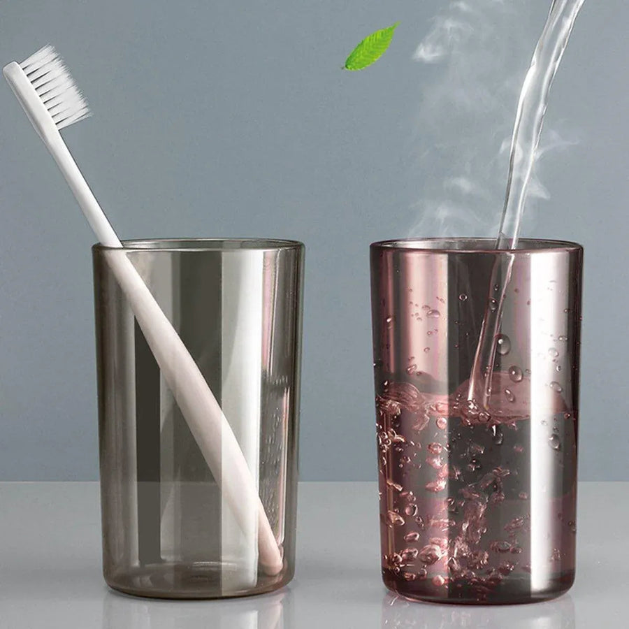 Bathroom Wall Mounted Toothbrush Holder Toothpaste Stand Storage Rack With Cup - Three Cups Set