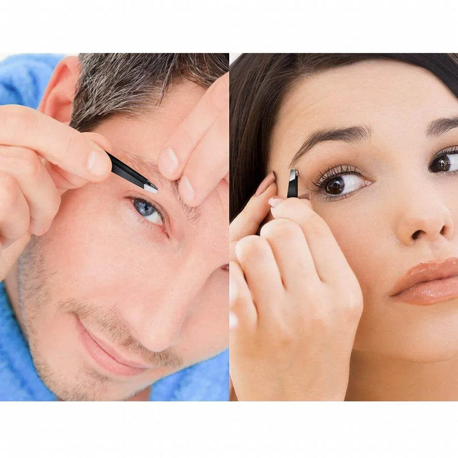 3PCS Stainless Steel Slanted Tip Eyebrow  Set for Facial Hair and Beauty Care