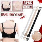 3Pcs Lady Nonslip Elastic Adjustable Band Bra Strap Holder Strap Racer Back Clip - Black