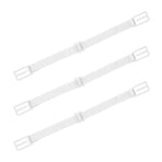 3Pcs Lady Nonslip Elastic Adjustable Band Bra Strap Holder Strap Racer Back Clip - White