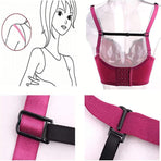 3Pcs Lady Nonslip Elastic Adjustable Band Bra Strap Holder Strap Racer Back Clip - White