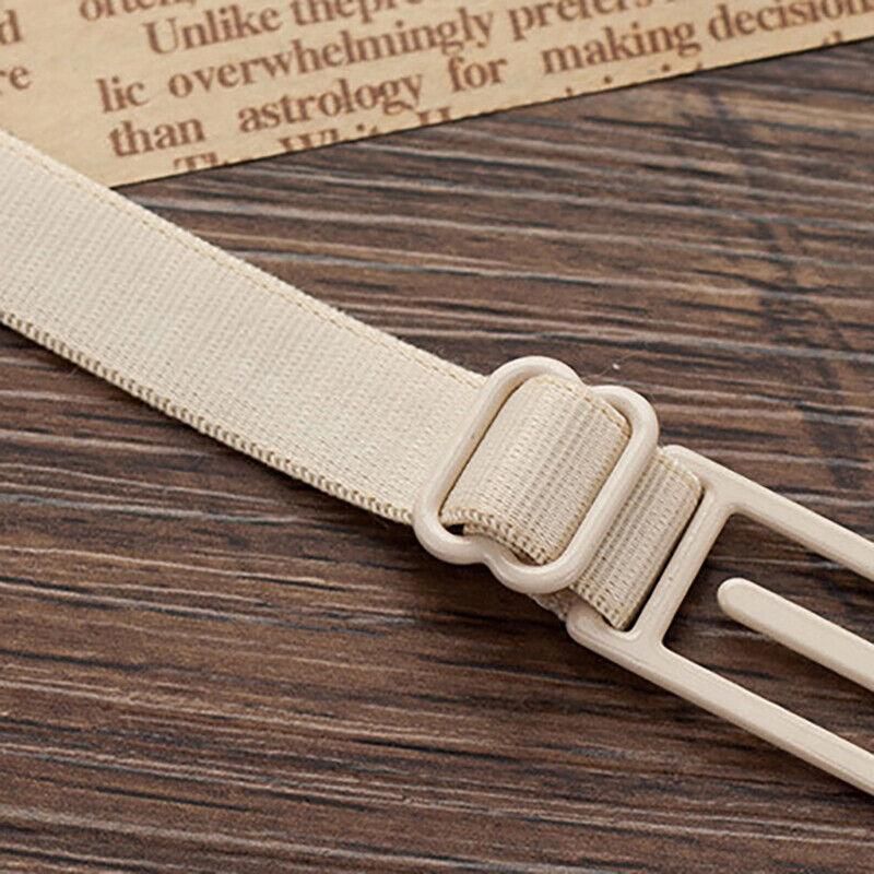 3Pcs Lady Nonslip Elastic Adjustable Band Bra Strap Holder Strap Racer Back Clip - White