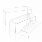 3Pcs Transparent Organiser for Shoes or Cosmetics Clear Acrylic Display Stand Set