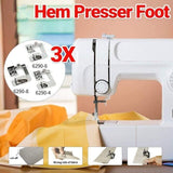 3Pcs Wide Rolled Hem Hemmer Foot For Domestic Sewing Machines Snap On Presser Au