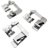 3Pcs Wide Rolled Hem Hemmer Foot For Domestic Sewing Machines Snap On Presser Au