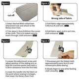 3Pcs Wide Rolled Hem Hemmer Foot For Domestic Sewing Machines Snap On Presser Au - Close-Up Angle