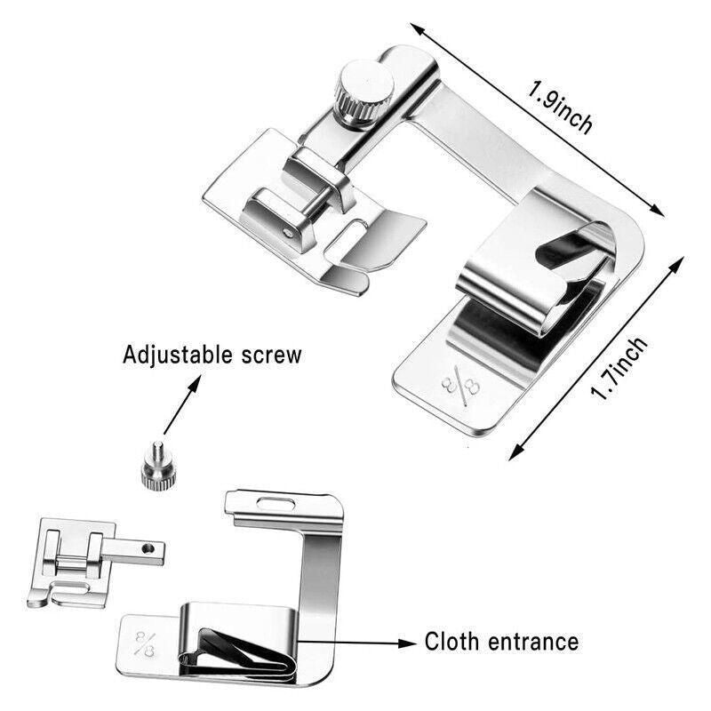 3Pcs Wide Rolled Hem Hemmer Foot For Domestic Sewing Machines Snap On Presser Au