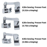 3Pcs Wide Rolled Hem Hemmer Foot For Domestic Sewing Machines Snap On Presser Au - Extra Image
