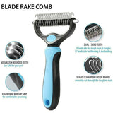 Dog Pet Cat Grooming Comb Brush Undercoat Rake Dematting Deshedding Trimmer Tool - Rear View