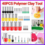 40PCS Mini Round Polymer Clay Cutters Stainless Steel Cookie Fondant Tool Set