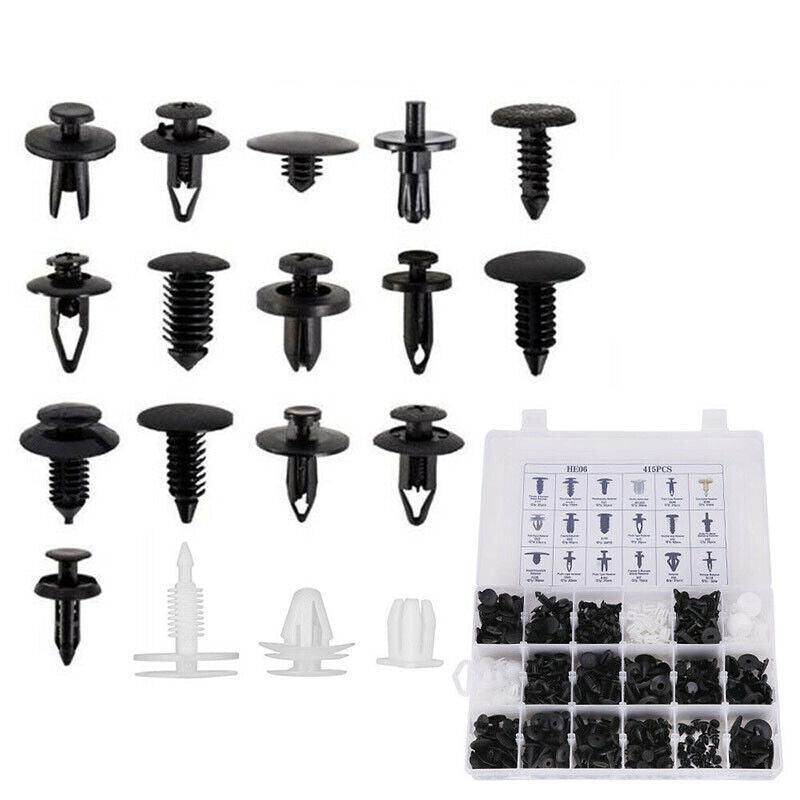 415Pcs Car Body Push Retainer Pin Rivet Trim Plastic Clips Panel Moulding Kit