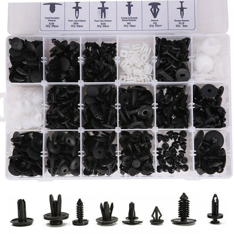 415Pcs Car Body Push Retainer Pin Rivet Trim Plastic Clips Panel Moulding Kit