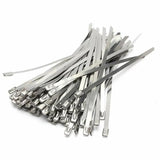 20pk Stainless Steel S304 Marine Cable Ties Zip Strap Lock - Top-Down View