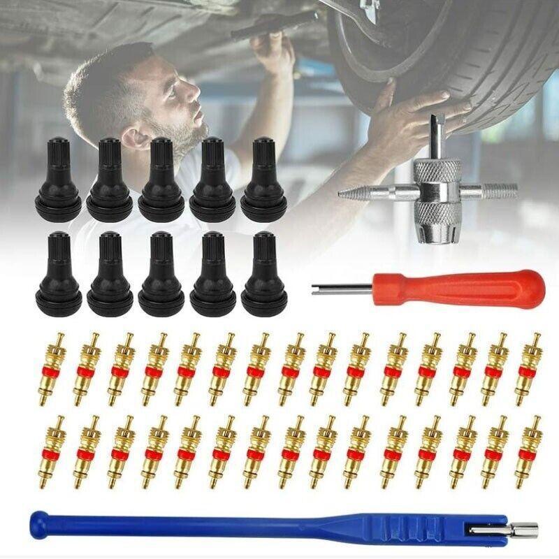43Pcs Car Tyre Valve Tool Stem Puller Base Quick Remover Tire Repair Installer