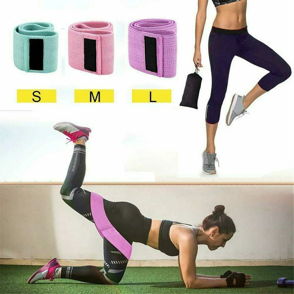 Aolikes Resistance Booty Bands Hip Circle Loop Bands Set Gym Home Exercise Au