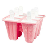 Silicone Ice Cream Mould Block Frozen Molds Icy Pole Jelly Popsicle - Pink-4Grid - Extra Image