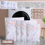 4Pcs Cute Delicates Wash Bag Laundry Lingerie Bra Washing Pack Set Clothes Case - Blue - Front View