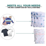 4Pcs Cute Delicates Wash Bag Laundry Lingerie Bra Washing Pack Set Clothes Case - Blue