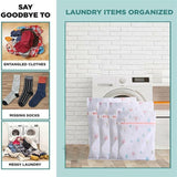 4Pcs Cute Delicates Wash Bag Laundry Lingerie Bra Washing Pack Set Clothes Case - Blue