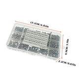 500x M3/M4/M5 Stainless Steel Hex Socket Button Head Bolts Screws Nuts Kit - Top-Down View