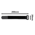 Magic Cable Ties Reusable Winder Coded Organiser Cords Hook Loop Black - 20*300mm  10PCS