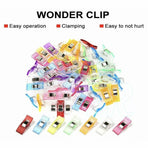 50Pcs Sewing Quilting Clips Wonder Craft Fabric Clamp DIY Colourful or Clear Option - Clear