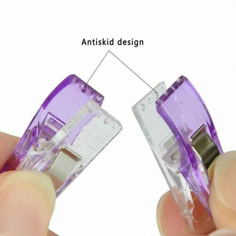 50Pcs Sewing Quilting Clips Wonder Craft Fabric Clamp DIY Colourful or Clear Option - Clear