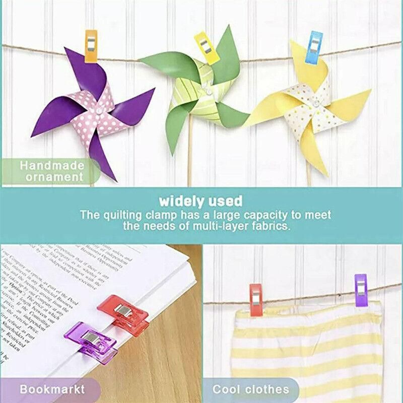 50Pcs Sewing Quilting Clips Wonder Craft Fabric Clamp DIY Colourful or Clear Option - Clear