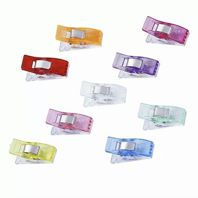 50Pcs Sewing Quilting Clips Wonder Craft Fabric Clamp DIY Colourful or Clear Option - Colourful