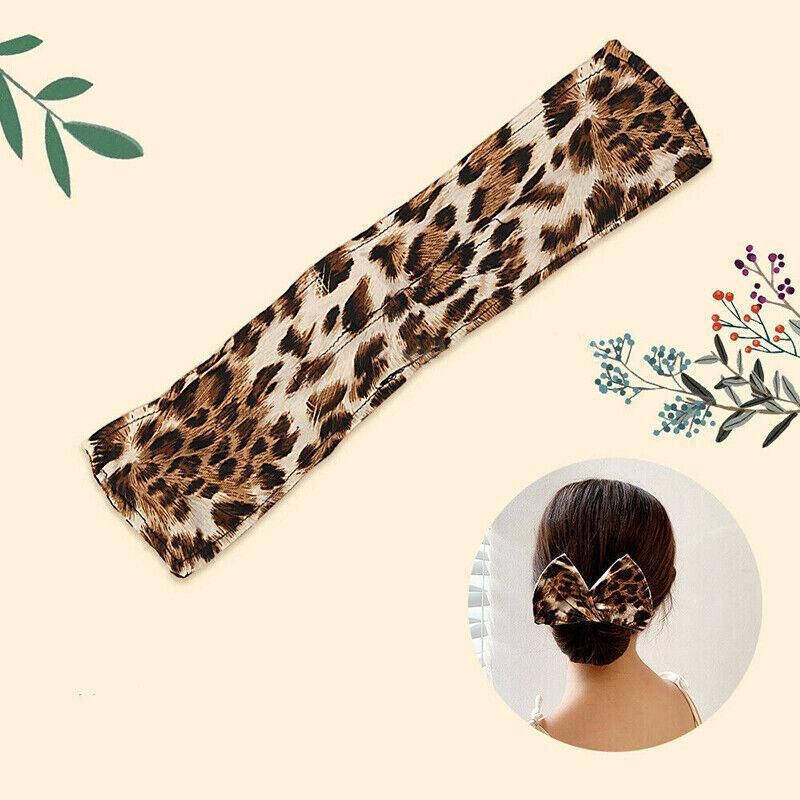 New Deft Bun Knotted Wire Hair Band Print Headband Twist Maker Hair Accessories - Orange 05