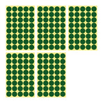 8/13/25/50mm Colour Sticker Dots Adhesive Round Labels Circular Scrapbooking Green - 25mm 40 Dots - 5 Sheets