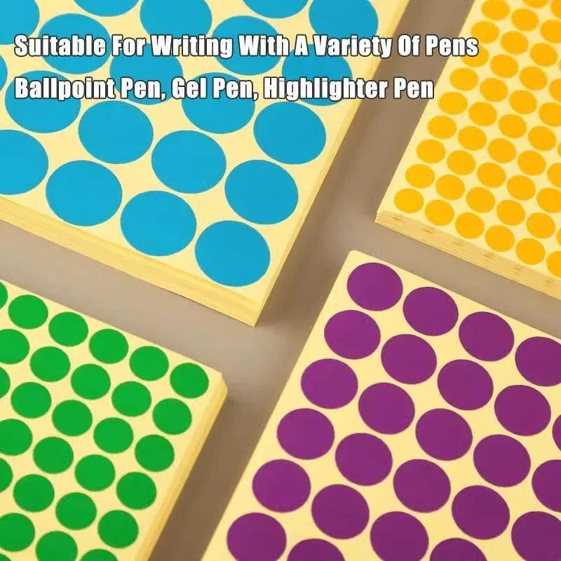 8/13/25/50mm Colour Sticker Dots Adhesive Round Labels Circular Scrapbooking Red - 50mm 8 Dots - 5 Sheets